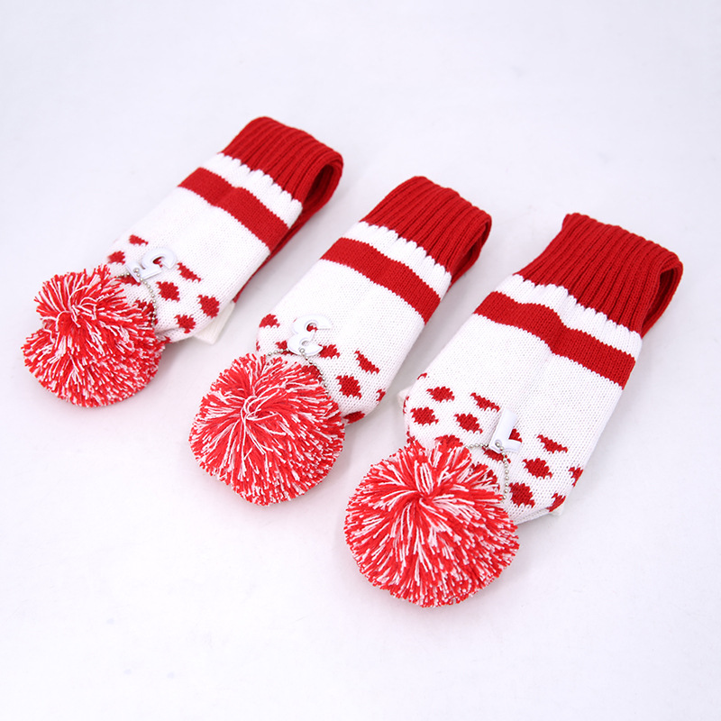 Cubierta protectora transfronteriza del Club de Golf cubierta de punto rojo lindo sombrero de felpa cubierta de fábrica al por mayor