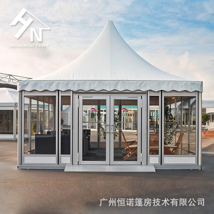 尖顶篷房5mx5m户外活动休闲锥顶帐蓬可外贸销售欧式婚礼帐篷