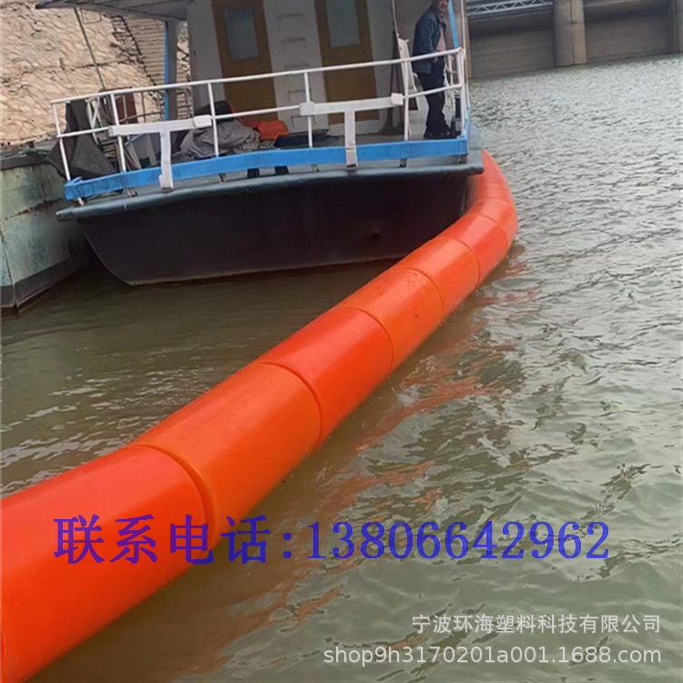 1000*500一体式浮筒式拦阻索浮桶 水电站河道漂浮树枝拦截浮筒
