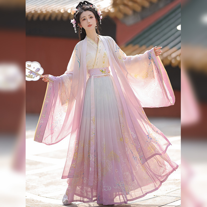 Hanfu female 2024 new original [cangming moon] Wei and Jin style Han elements improved daily adult suit spring
