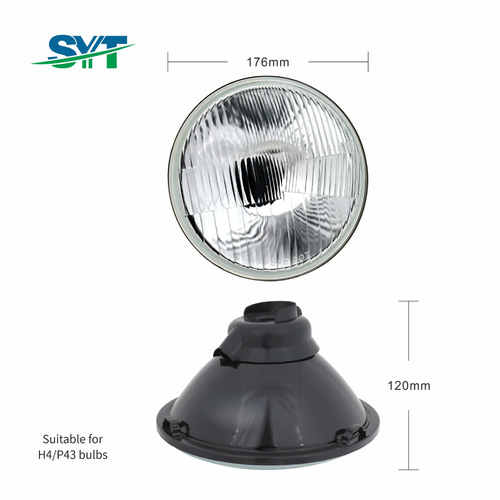 6014 Round 7-inch Semi-Sealed Bulb Compatible with H4 Round Headlights for Vintage Car Modification