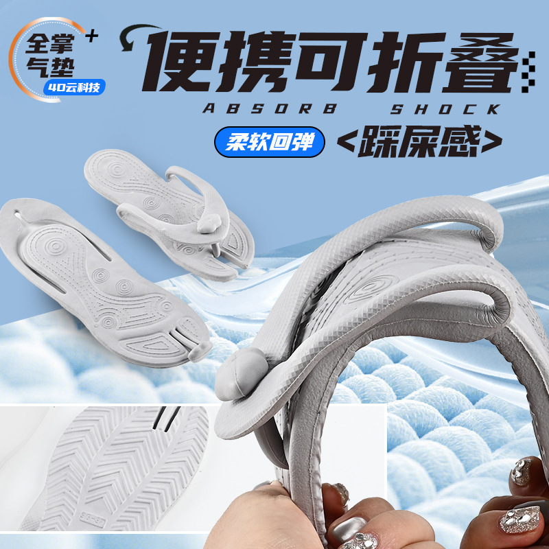 Foldable Travel Slippers for Women Portable Summer Swimming Business Trip Beach Flip-Flops Swimming Bathroom Non-Slip Travel Foldable Travel Slippers for Women Portable Summer Swimming Business Trip Beach Flip-Flops Swimming Bathroom Non-Slip Travel