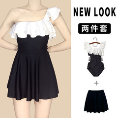 Women's 2024 New Style One-Piece Swimsuit, Abdomen Covering, Slimming Hot Spring Swimsuit, Fashion Skirt-Style Sexy Swimsuit, Wholesale