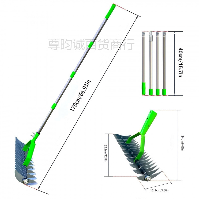 园艺工具草坪枯草耙 园林落叶耙松土器 园林土壤耙Lawn Hay Rake