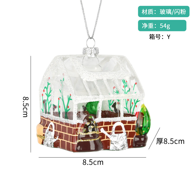 クリスマス装飾用品ガラス塗装ボールクリエイティブペンダントクリスマスツリーシーンアレンジメント雪だるま食品スタイリングペンダント|undefined