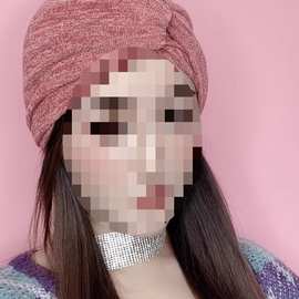 原创包头帽 复古做旧效果头巾帽 帽子月子帽柔软民族帽