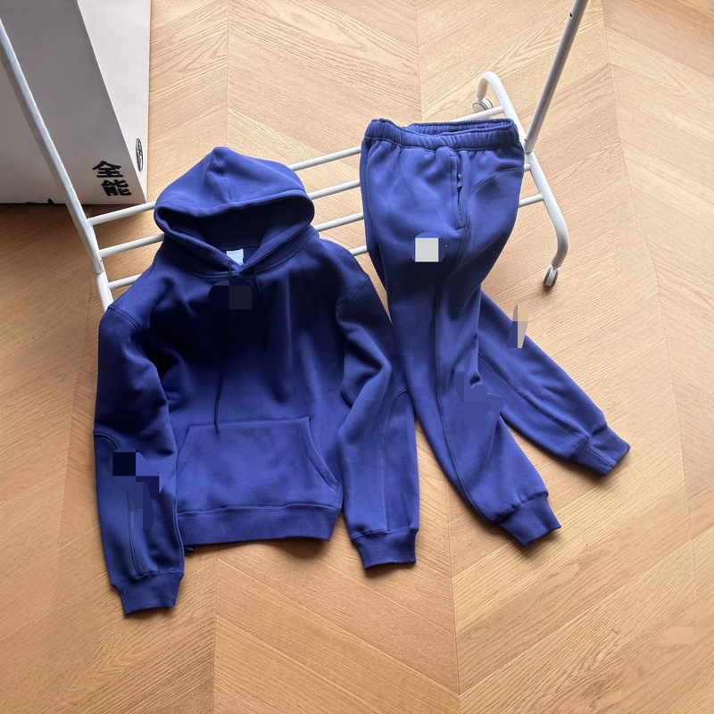 26 Spring and Autumn Hot-Selling Cross-Border Trade Men's Fleece Set with 3D Silicone Print and Reflective Strips Sportswear