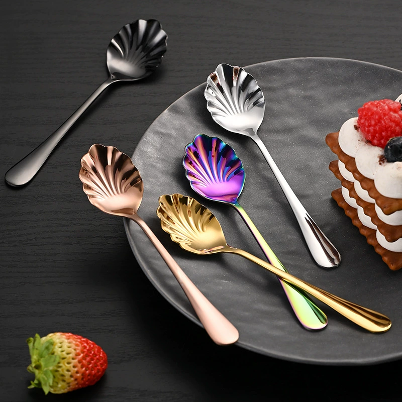 Нержавеющая сталь раковина ложка кофе ложка птичье гнездо тоник десерт ложка смешивания с подарком ложка может быть лазерный логотип