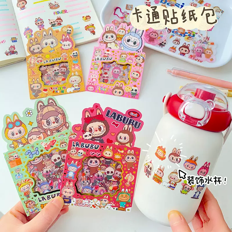 可爱卡通小精灵卡通贴纸ins韩系咕本手账diy装饰贴画创意贴画批发