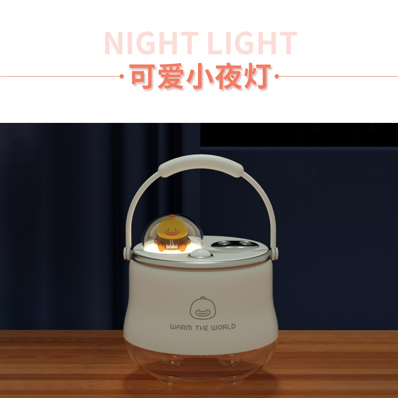 (2개) 차오 멩 가습기 무선 모바일 더블 스프레이 물 가습기 데스크탑 LED 밤 빛 분위기 스프레이 선물