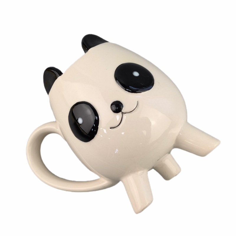 Taza de café de cerámica 3D Animal Tiger Bulldog linda taza de agua de oficina creativa taza de panda