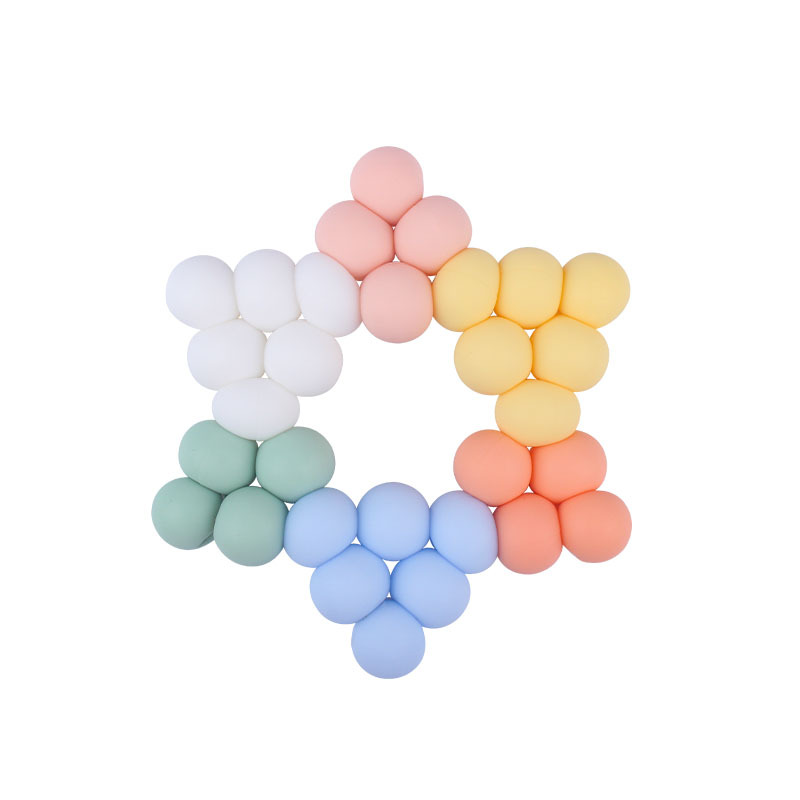 Nuevos suministros para bebés DIY creativo cuentas de silicona mordedura de pegamento dientes de bebé pulido palo estrella de seis puntas juguete mordedor