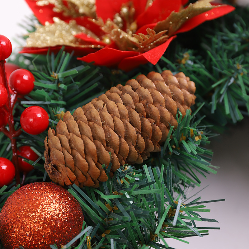 Navidad decoración Garland ratán 40/50/60cm Navidad decoración escena diseño puerta colgante ratán decoración suministros