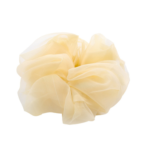 Summer ins fairy mesh large intestine hair ring bm retro French hair accessories Korean version organza transparent color head flower girl