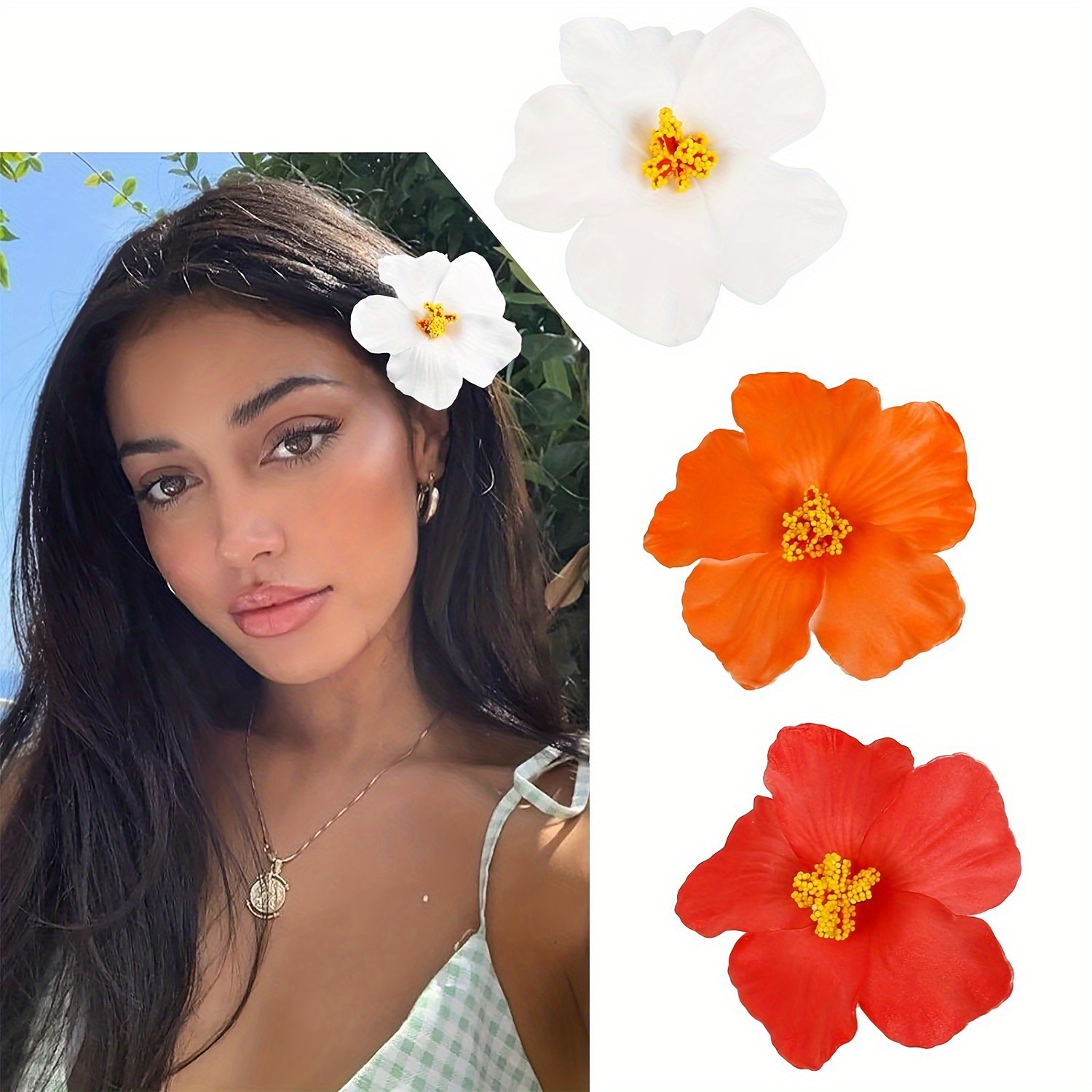 Cross-border popular EVA artificial hibiscus flower, Hawaiian flower, wedding corsage, headdress accessory, dried flower hair clip