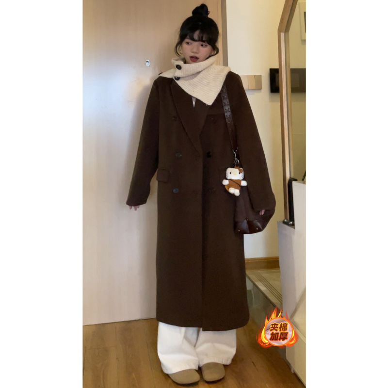 觅定灰色毛呢大衣正肩外套女冬季高级感长款西装呢子黑色小个子|undefined