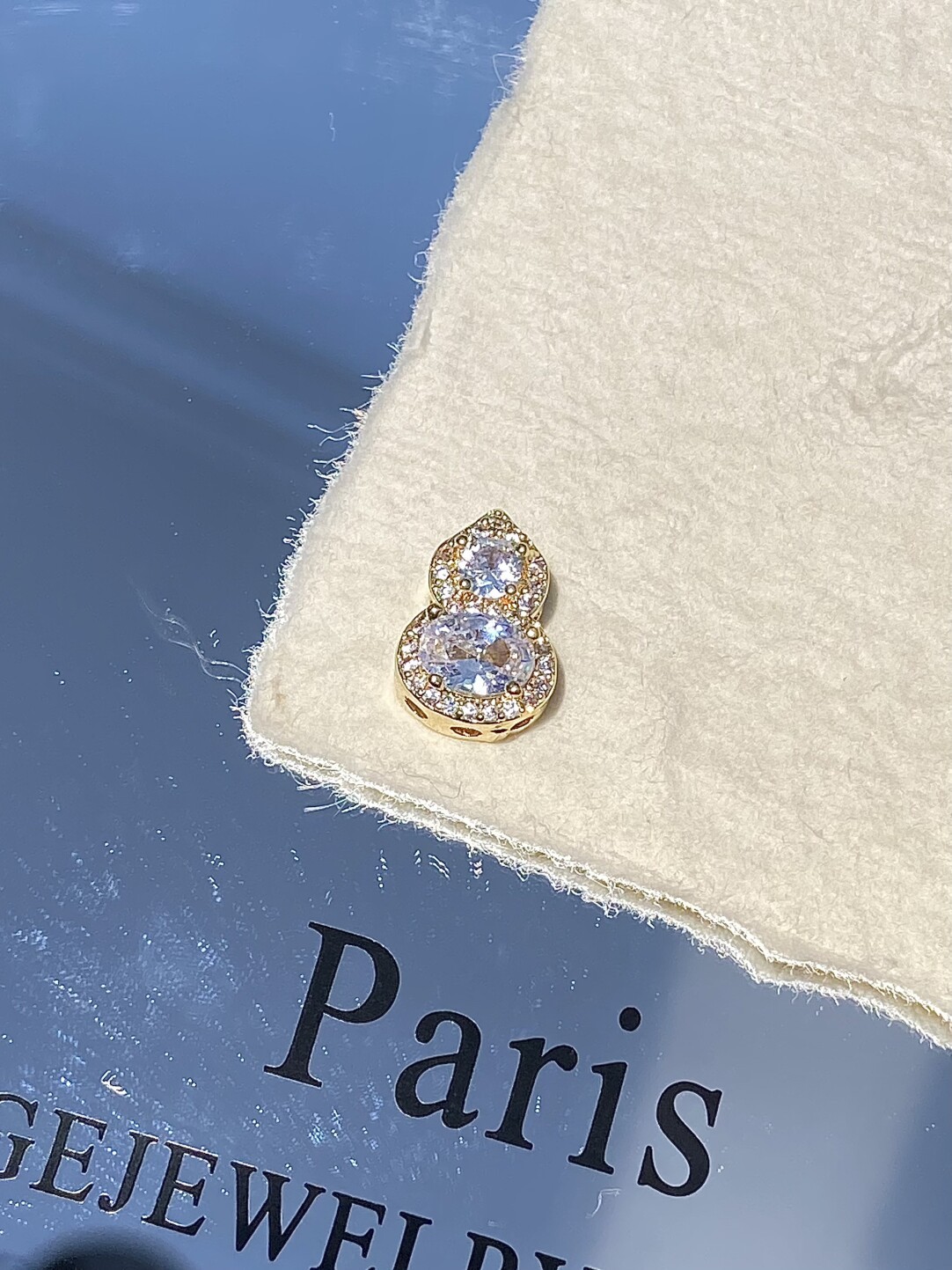 Gourd-Shaped Zircon Diamond Inlaid with Crystals and Loose Beads, Multi-Pass 18K Gold-Plated Color-Preserving DIY Jewelry Accessories