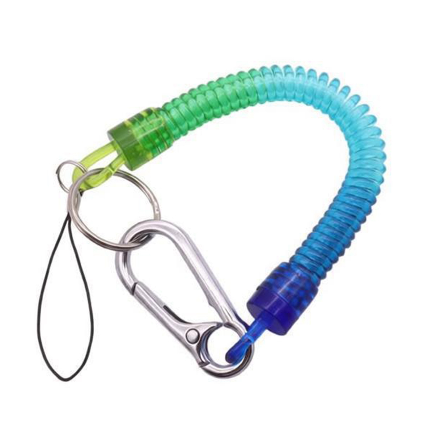 TPU plastic spring cord metal key ring lanyard mobile phone strap accessories large buckle key ring elastic lanyard