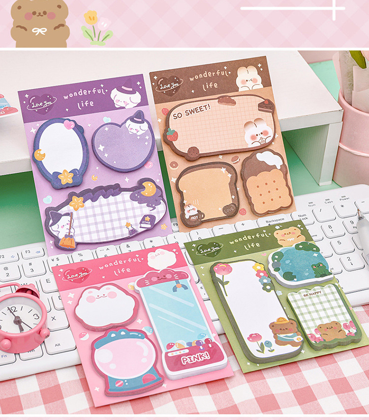 1 Set Cartoon Learning Paper Cute Sticky Note display picture 1