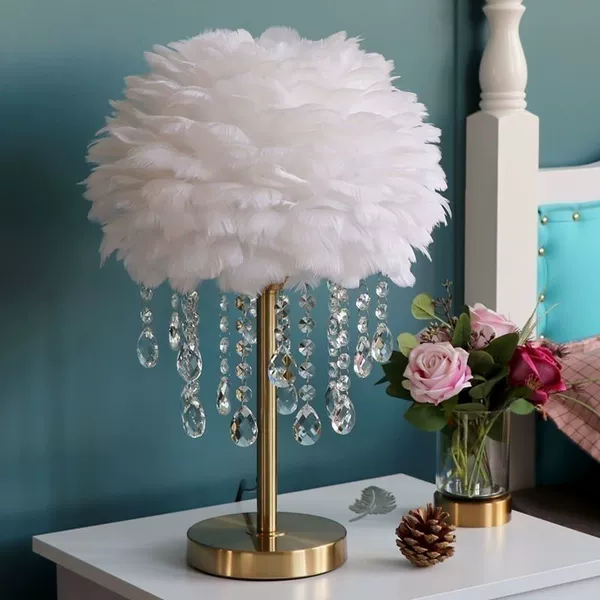 Three-color dimming 7-watt touch switch + white swan + crystal model