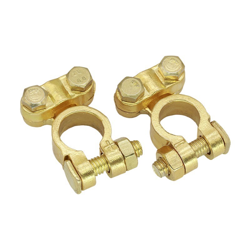 Transfronterizo de la batería del coche terminal de latón puro pila de la batería abrazadera de alambre conector clip de la batería marina