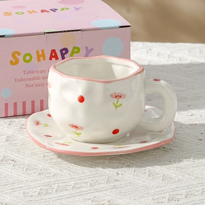 Taza de café de cerámica de alta calidad, taza de café de la tarde, esmalte de color, estilo chino, estilo retro coreano, hogar