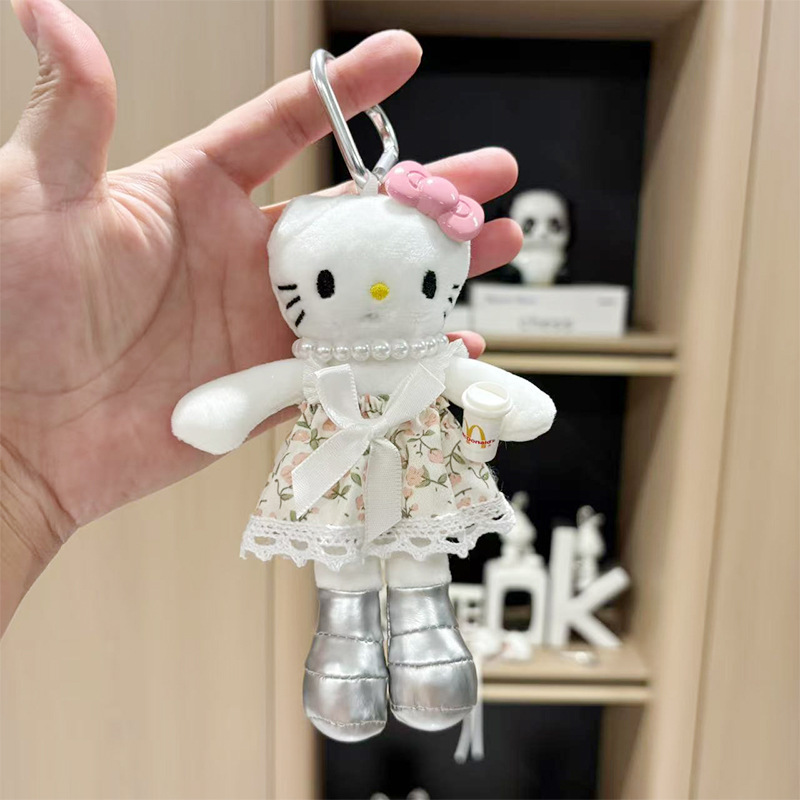 长腿kitty毛绒挂件玩偶可爱kt猫书包包包挂饰钥匙扣娃娃公仔批发|undefined