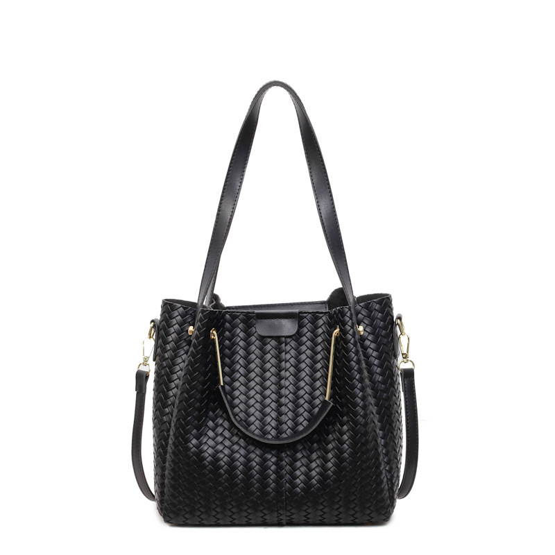 Bolso para mujeres 2025 nuevo retro transfronterizo viaje al trabajo bolso de cubo de alta sensación de tejido universal mochila de hombro