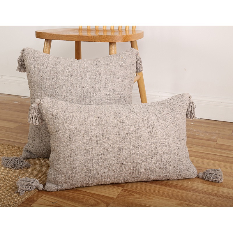 Moderno simple bordilla almohada sala de estar dormitorio cabezal de cama respaldo almohada cubierta de alojamiento en el hogar de tela sólida sofá almohada