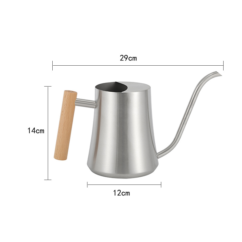 Nuevo Dispositivo de riego de acero inoxidable cintura que adelgaza la olla jardinería creativa regadera doméstica Mango de madera de metal regadera 1 litro