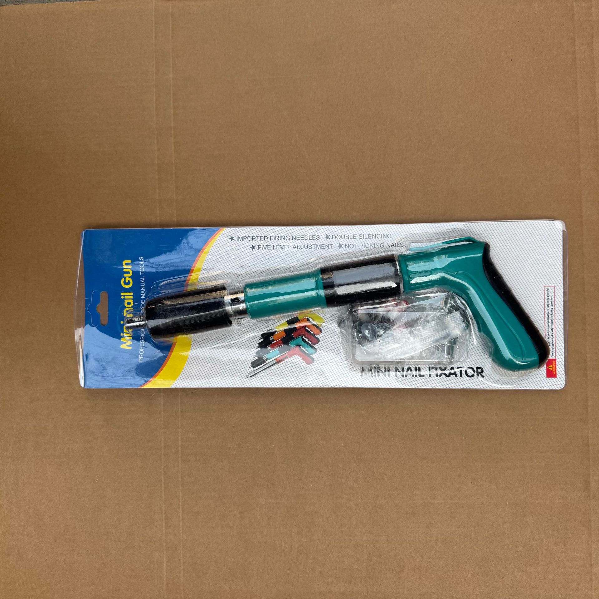 Mini pistola de clavos ajustable para techo, herramienta profesional con silenciador, ideal para bricolaje y construcción