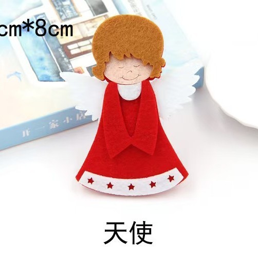 圣诞节毛毡挂件圣诞树节日悬挂装饰麋鹿雪人老人头不织布贴片配件|undefined