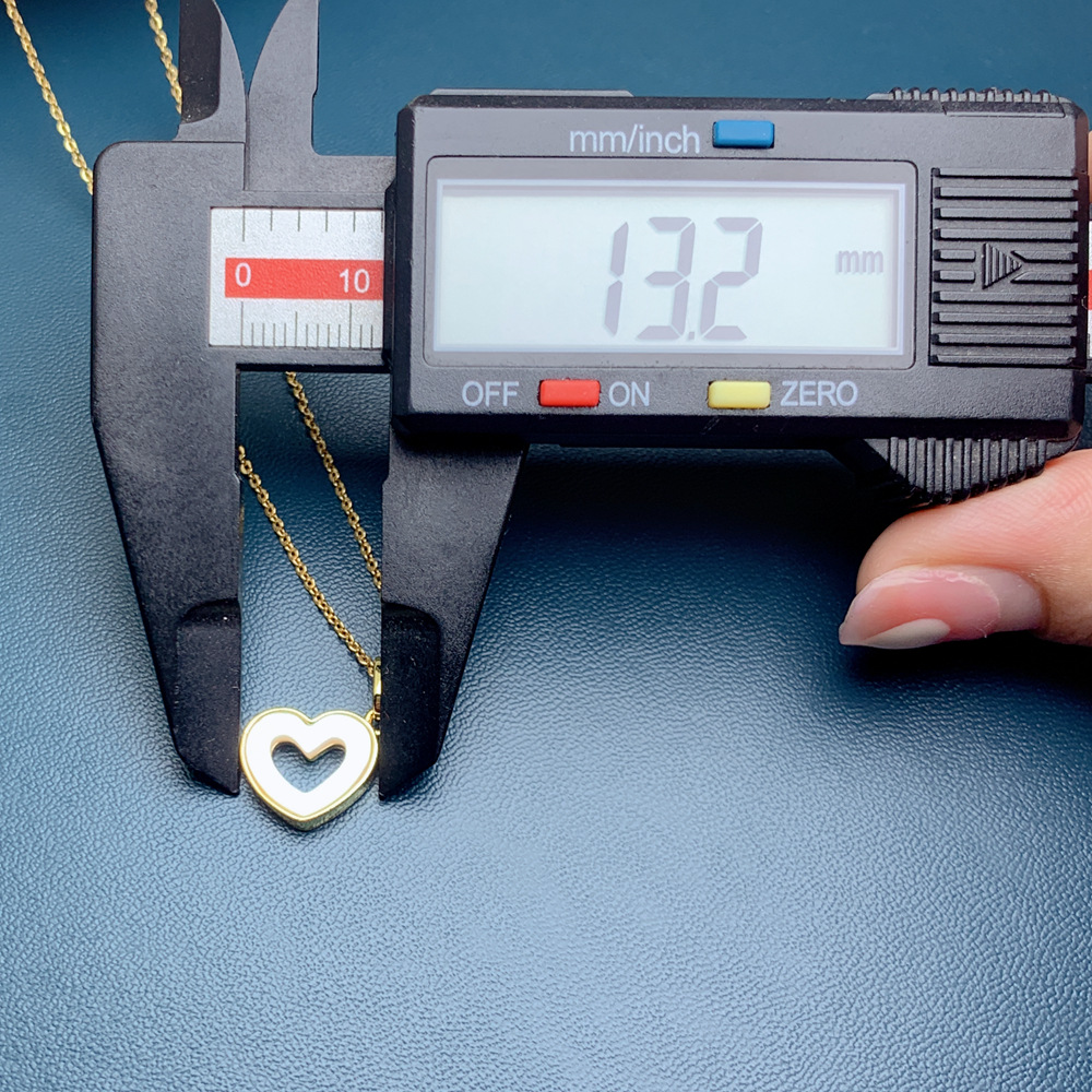 Simple Style Heart Shape Copper Inlaid Shell Necklace 1 Piece