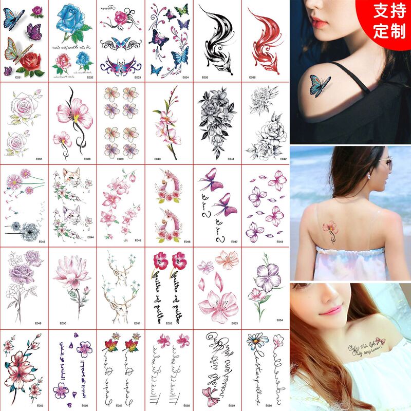 Wholesale New waterproof tattoo stickers fresh flower tattoo stickers sexy men and women Disposable Tattoo in stock
