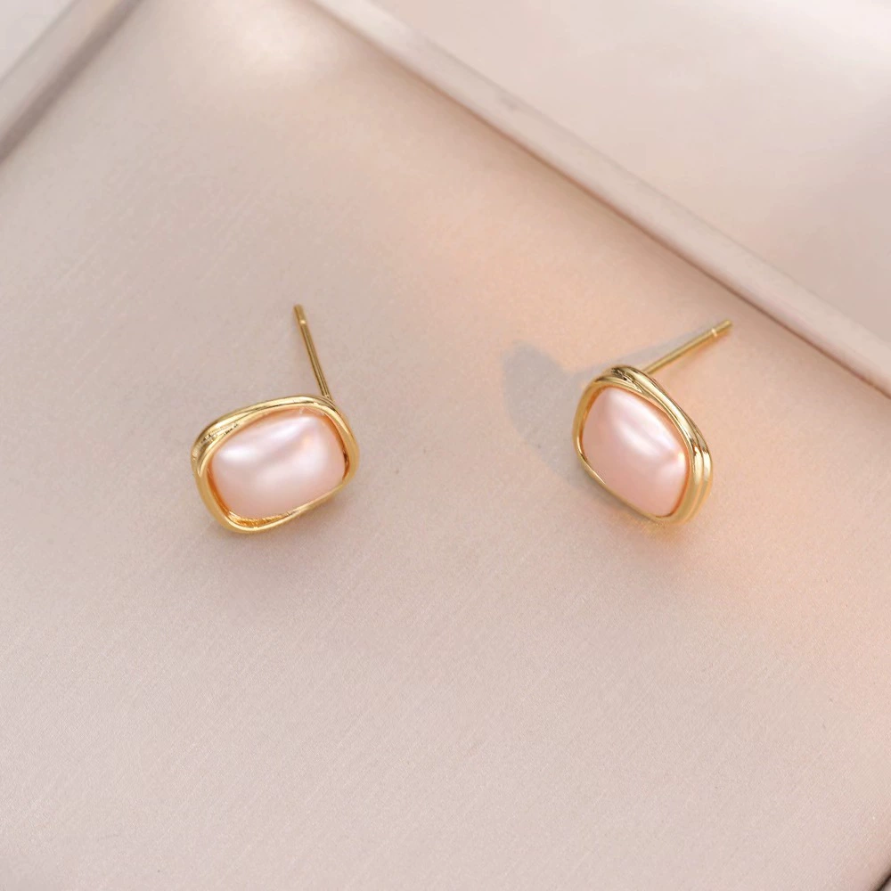 Серьги, серебряная игла из жемчуга, японский и корейский, серебро 925 образец, интернет-знаменитость, французский стиль, простой и элегантный дизайн