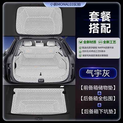 Trunk Mat – mat - nappa-leather-qi-yu-gray-full-coverage-trunk-mat-lower-compartment-mat-front-trunk-mat-xiaopeng-mona-l03-pure-electric
