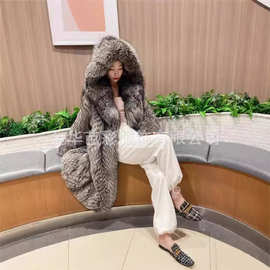 欧美热卖仿狐狸毛外套女装时尚网红气质通勤亚马逊爆款仿皮草大衣