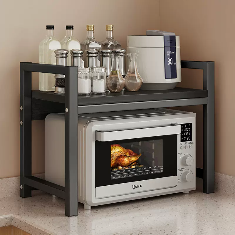 厨房置物架台面储物架双层烤箱微波炉架子桌面收纳架用品家用大全