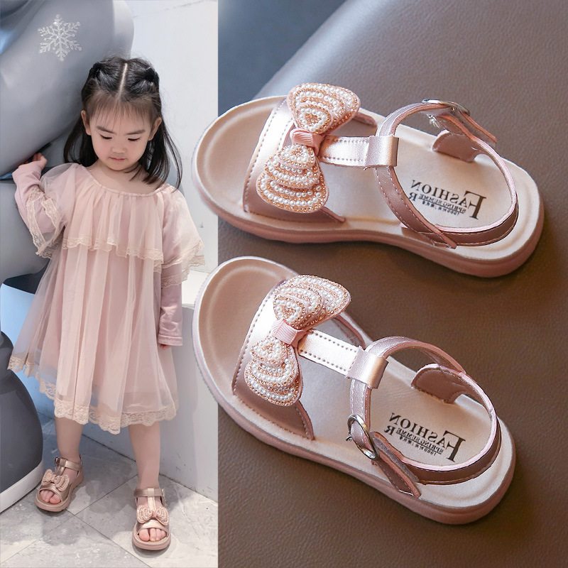 Girl's princess shoes diamond bow little girl's single shoes baby's soft sole anti slip shoes