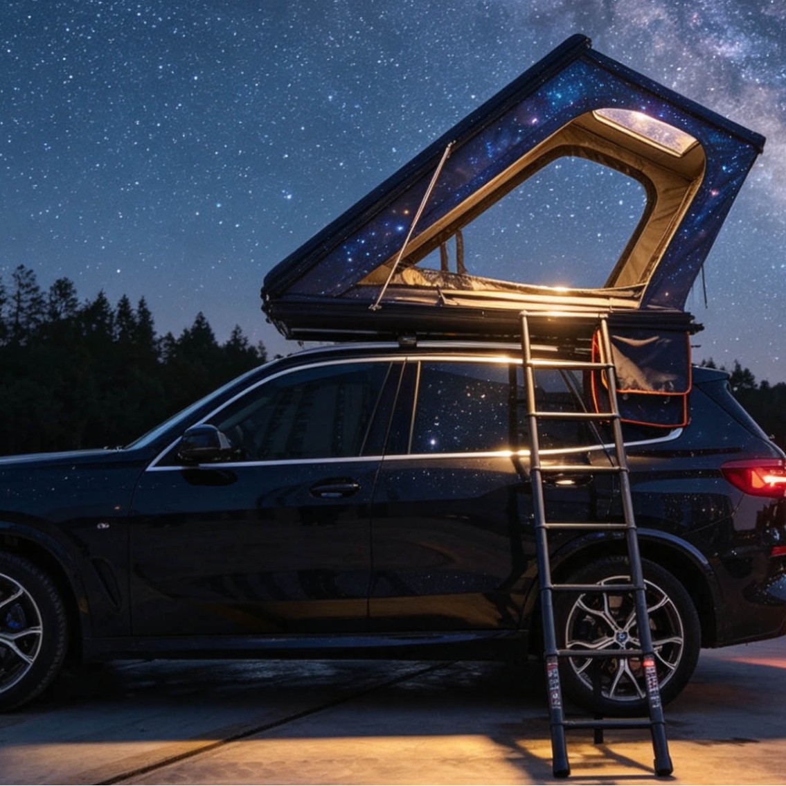 Mountain camping aluminum shell pickup truck roof tent double layer for Jeep outdoor fishing camping car tent