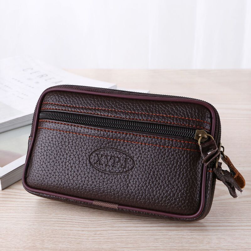 New belt mobile phone bag waist bag waterproof construction site work large capacity elderly pu mobile phone case manufacturers wholesale
