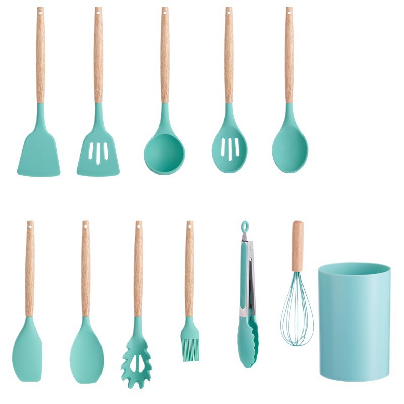 12 piezas de cocina de silicona antiadherente, cocina de silicona de grado alimenticio, cocina de silicona resistente a altas temperaturas