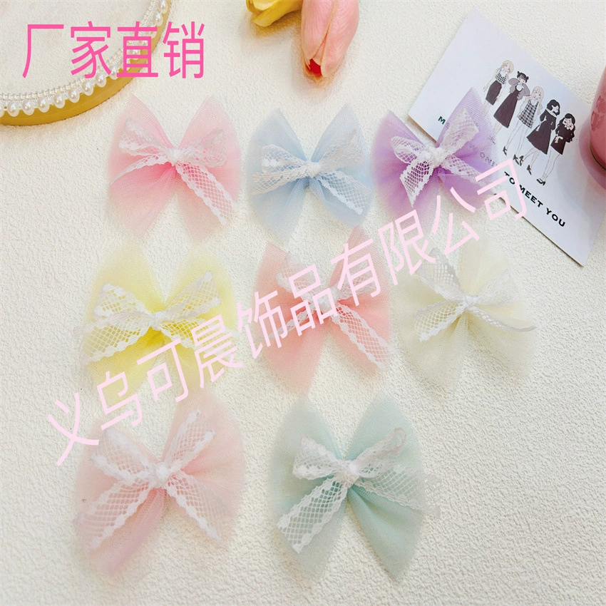 Сетчатый кружевной головной убор с бантом, полуфабрикаты, детские украшения своими руками, аксессуары для волос с пайетками, аксессуары в наличии оптом