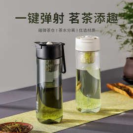 新款Tritan泡茶杯大容量水杯茶水分离男女生便携环保磁吸商务杯子