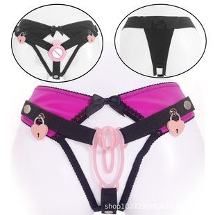 Sissy male chastity lock auxiliary with underwear with lock