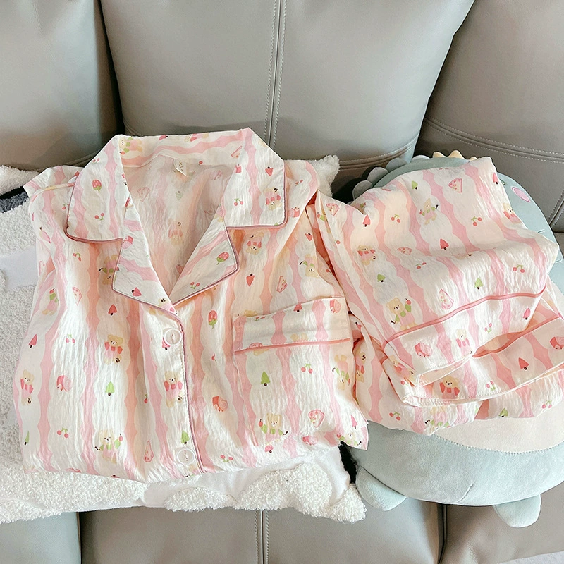 Пижамный комплект с длинным рукавом (Hello Kitty), хлопок, японский стиль, размеры M–XXL