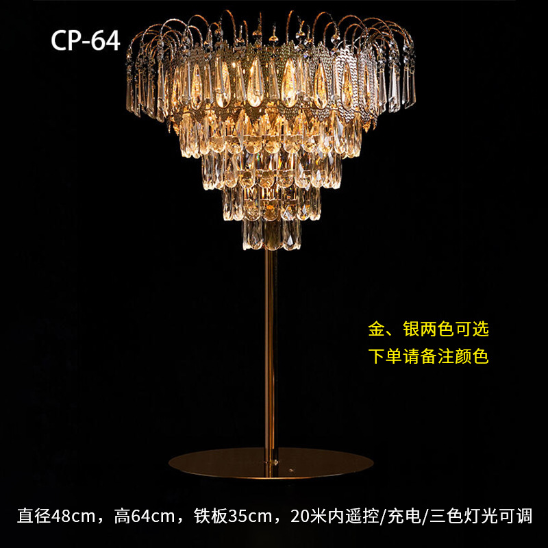 Accesorios de boda, flores de cristal, guía de carretera, postre de hierro, mesa, adornos de flores, decoración de la escena de la boda, estilo luminoso