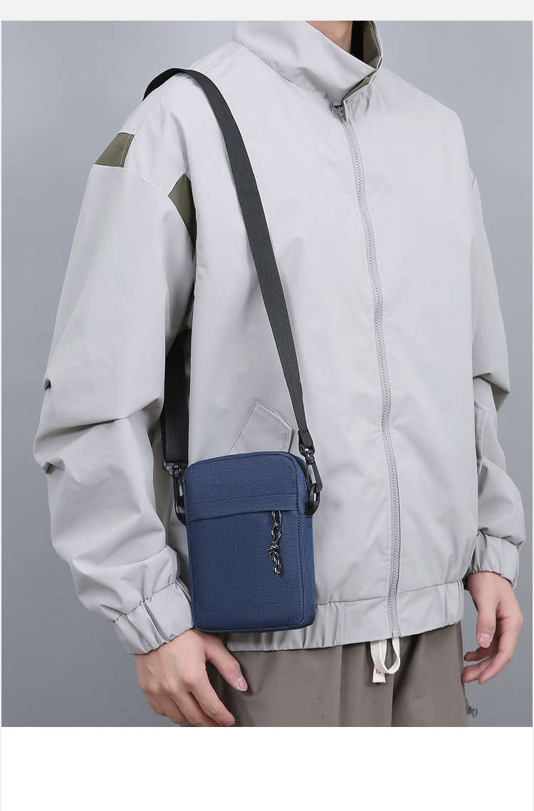Casual, Daily Occasion Men's Solid Color Oxford Cloth Zipper Crossbody Bag