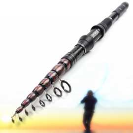 新款超短便携式碳素路亚竿收缩钓鱼竿厂家批发全水域通用跨境渔具