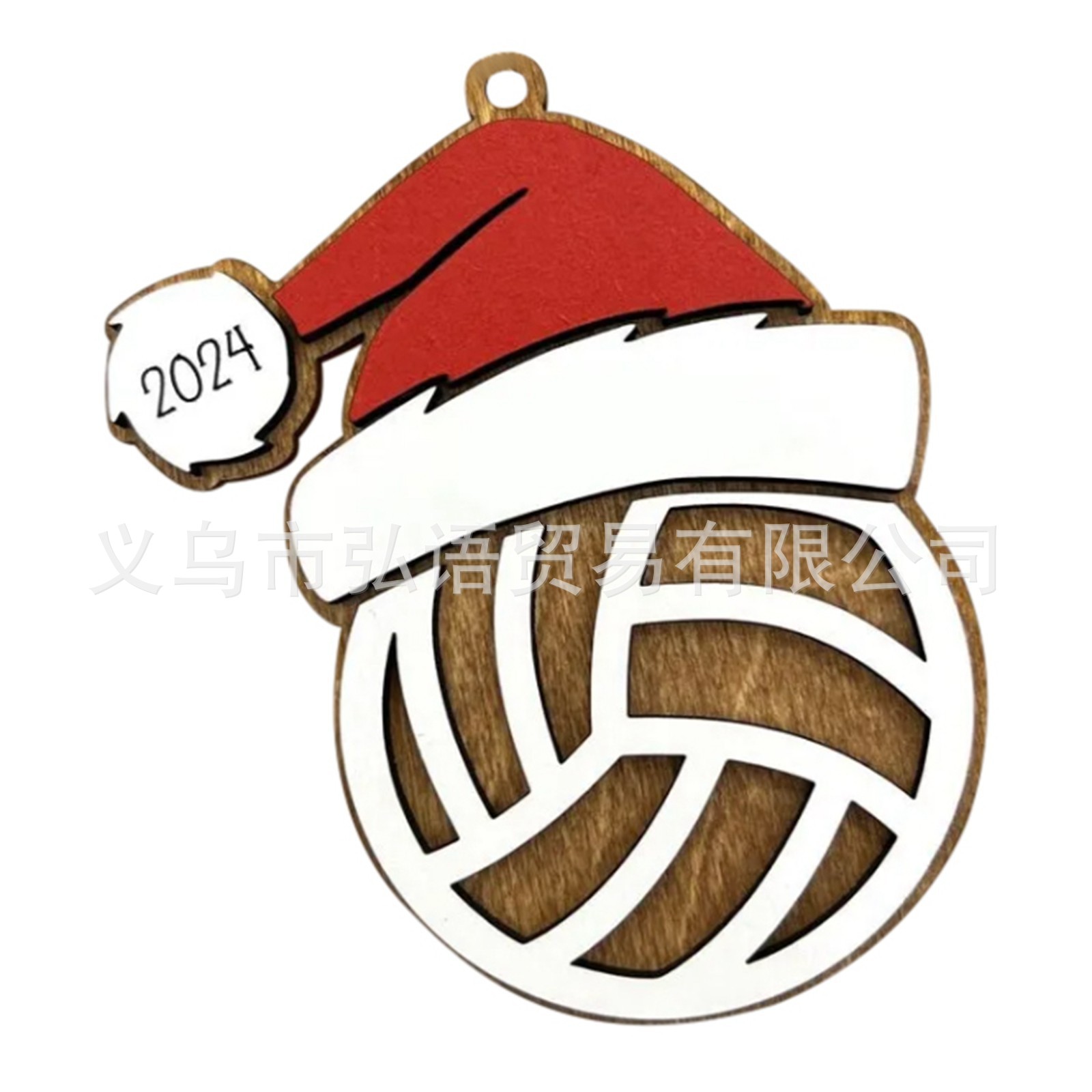 Nuevos productos transfronterizos 2024 decoración de pelota deportiva, adornos deportivos de madera colgante de Navidad fútbol baloncesto béisbol voleibol